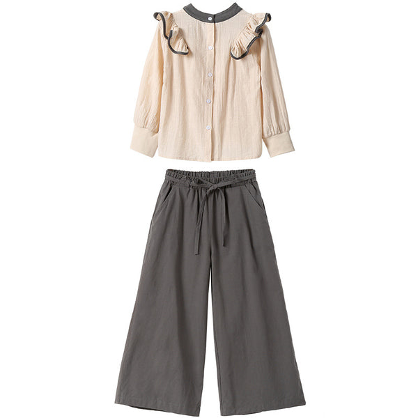 Autumn Girls Clothing Stores Set For Teenage Girls: Hooded Jacket And Wide  Leg Pants In Solid Colors Big Kids Two Piece Outfit From Paozhanghua,  $25.78