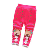 0-24M Fashion Winter Fall Cute Baby Warm Pants fleece Bear Patchwork Floral Infant Knit Thick Skinny Trousers baby leggings Y2