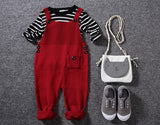 1-5Y New Autumn Unisex Baby Pocket Knitted Rompers Overalls Jumpsuits Boys Girls Candy Color Bib Harem Pants Kids Clothes