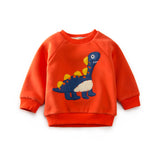 12-24 Months Sport Warm Cotton Padded Tops Patch Dinosaur pattern boys Clothes children Warm T-shirt Soft Cotton Outdoor wear