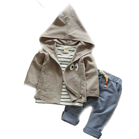 18M-4T Kids Super Cheap Three Piece Sets Hooded Toddler Baby Boys Clothes Suit 2018 Long Sleeve Fashion Children Clothing Sets