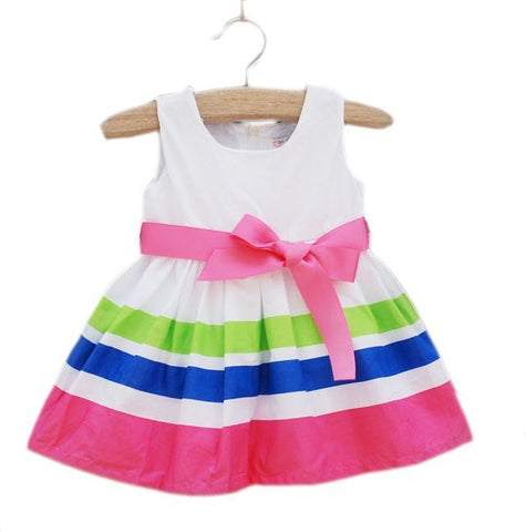 2018 kids striped summer dress/Sleeveless baby girls dress/Hot selling baby dress