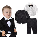 2015   baby boy clothes gentleman baby clothing set shirt with tie+ coat+pant  born baby clothes