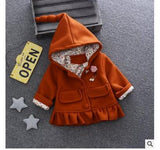 2018 A undertakes to Girls cotton jacquard paragraph coat in winter Hooded jacket foreign trade children's clothes