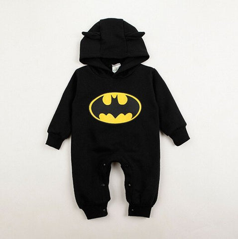 2016 Autumn Winter Hoodies for Boys Kids Cute Newborn Baby Infant Boy Clothes Batman Romper Outfits One-pieces 3-24Months