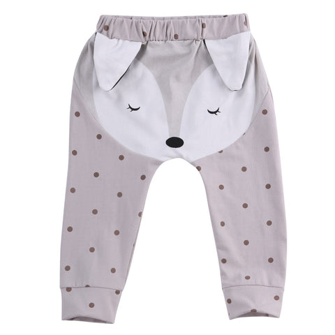 2018 Hot Infant Baby Boys Girls Fox Bottom Harem Pants Infant Kids 3D Cartoon Pant Trousers 0-24M