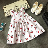 2016 NEW Designs girls fruit print lovely sleeveless cotton one piece dress for baby clothes