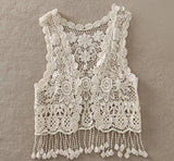 2018 New Baby Toddler Kid Baby Girl Crochet Lace Hollow Out Fringes Tassels Sleeveless shirt Top Vest Tassel Waistcoat