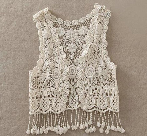 2018 New Baby Toddler Kid Baby Girl Crochet Lace Hollow Out Fringes Tassels Sleeveless shirt Top Vest Tassel Waistcoat