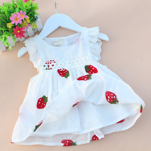 2018 summer cotton born baby dress print baby girl clothes fly sleeve ...
