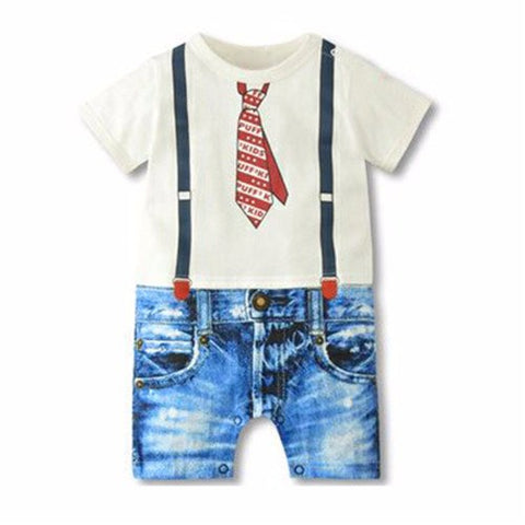 2018 Baby Boy Rompers Summer Baby Boy Clothing Sets Newborn Baby Clothes Gentleman Boy Clothing Roupas Bebes Infant Jumpsuits