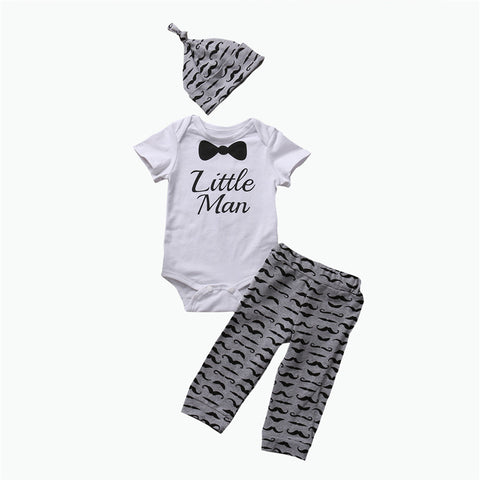 2018 Baby Clothing Sets 0-18M 3pcs Autumn Baby Boys Clothes SET Infant Baby Mini Tops T-shirt+Pants+hat 3pcs Outfits Set