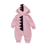 2017 Baby Rompers Newborn Hooded Cartoon Dinosaur Design Clothing Boys Long Sleeve Jumpsuits Girls Outerwear Baby Costume