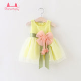 2018 For Toddler Girl First Birthday Baptism Clothes Double Formal Tutu Dresses Baby Girls Dress Big Bowknot Infant Party Dress