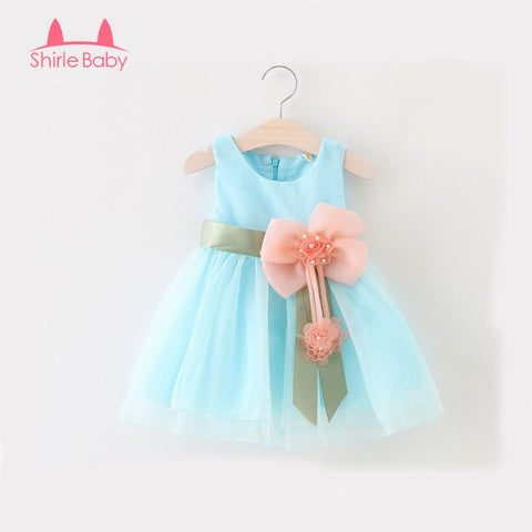 2018 For Toddler Girl First Birthday Baptism Clothes Double Formal Tutu Dresses Baby Girls Dress Big Bowknot Infant Party Dress