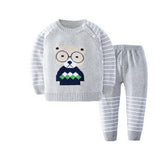 2017 Girl Boy Knitting Winter Sweater Kid Knit Jacket Long Sleeve Baby Clothes 2 pieces (Top + Pants
