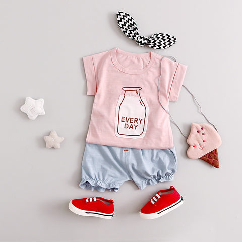 2017 New Cotton Short Sleeve Baby Clothing Set Summer Cheap Newborn Toddler Baby Boys Clothes Set Bebes Adorable Infant Sets