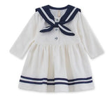 2018 Preppy style infant girl dress baby girls clothes cotton baby girl christening gowns baby dress white 0-2 yrs navy white