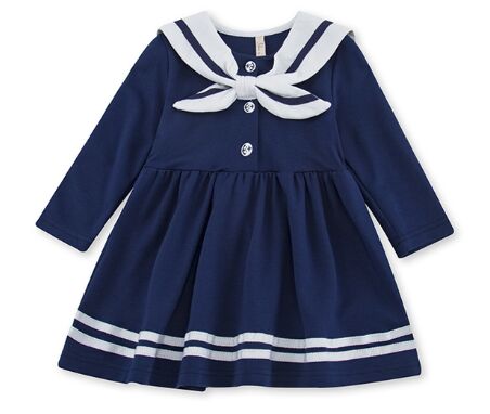 2018 Preppy style infant girl dress baby girls clothes cotton baby girl christening gowns baby dress white 0-2 yrs navy white