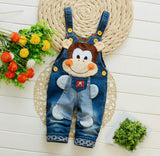 2018 Spring Cartoon cowboy Baby Belt pants cute Baby Boy Girl Boy pant High Quality Denim Overalls Infant Clothing Baby Clothes