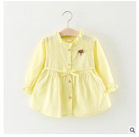2018 spring Korean girls cardigan cotton and linen boutique children's clothing cute one on behalf of the hair flow free shippin