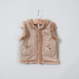 2017 winter infant vest clothes cute solid girls coat fashion winter casaco de falso pele menina for Newbrow girl vest clothing