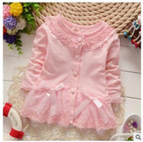 2018Fashion Spring Autumn Casual Girls Lace Bow Jackets Cardigan Baby kids babe Coat baby Princess Outwear Coats