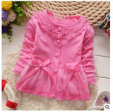 2018Fashion Spring Autumn Casual Girls Lace Bow Jackets Cardigan Baby kids babe Coat baby Princess Outwear Coats