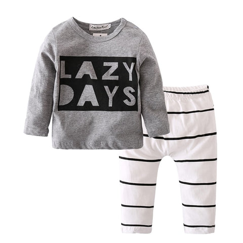 2018 Autumn baby boy clothes baby clothing set fashion cotton long-sleeved Letter T-shirt+pants Newborn baby girl clothing set