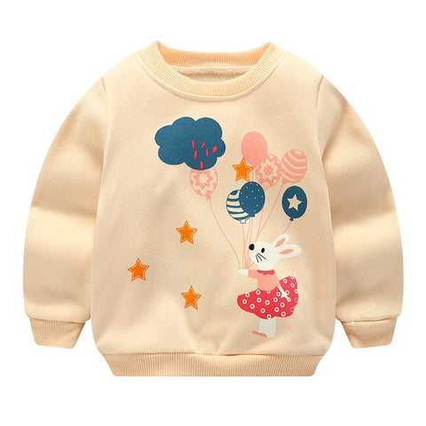 2018 Baby Sweatshirt Long Sleeve Cartoon Tops Baby Hoodies Warm Newborn Velvet Baby Boy Girl Sweatshirts Autumn Winter Clothes