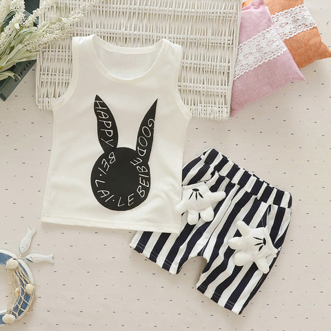 2018 Beach Wear for Baby Girls Boys Candy Colored Casual Vest Pants Banana Design Hot Day Cool Clothes Newborn Baby Lovely Cloth