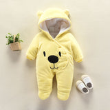 2018 Cute Cartoon Bear Flannel   born Baby clothes Romper Novelty Cotton boy girl Animal Rompers Stitch Baby's Sets Baby
