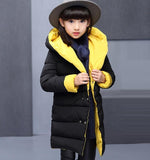 Hooded Baby Teenage Winter Jacket For Girls Cotton-padded Parka Girls Winter Coat Long Warm Thick Kids Children's JW2574