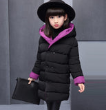 Hooded Baby Teenage Winter Jacket For Girls Cotton-padded Parka Girls Winter Coat Long Warm Thick Kids Children's JW2574