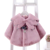 2023 Kid's Winter Coats For Girls Faux Fur Warm Thick Shawl Outerwear Coats Baby Girl Cute Princess Cloak Kids Clothes for 0-3Y