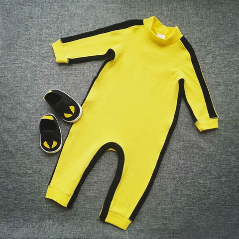 2018 NEW Baby Boys Clothes Romper Chinese Kong Fu Infant Jumpsuit Hero Bruce Lee Newborn Baby Costume Climbing Clothes