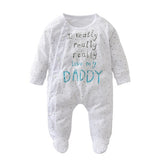 2018 New Baby Boy Clothes Boys Girls Clothing Baby rompers Baby Clothing I Love My Mom and Dad Unisex Long-sleeved Clothing Set