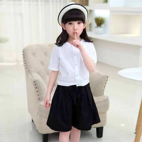 2018 New Design Baby Girl Summer Clothes Set Blouse+Wide Leg Pants 2 Piece Sets Fashion Kid Casual Children Clothing Sets