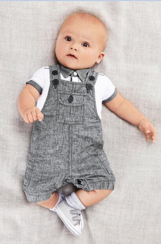 2018 New arriva Popular style Baby boys clothing set(short sleeve T shirt+Overalls)suit  born baby boy clothes conjuntos