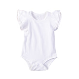 2018 Newborn Baby Girls Boys Ruffle Clothes Short Flying Sleeve Bodysuit Outfits Jumpsuit Casual Solid Clothes