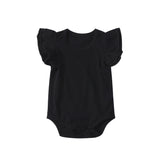 2018 Newborn Baby Girls Boys Ruffle Clothes Short Flying Sleeve Bodysuit Outfits Jumpsuit Casual Solid Clothes