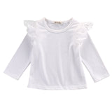 2018 Newborn Baby Girls Toddler Kids Clothes Cotton Lace Flying Long Sleeve T-shirts Tops Outfit Blouse