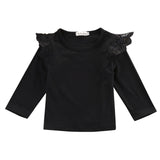 2018 Newborn Baby Girls Toddler Kids Clothes Cotton Lace Flying Long Sleeve T-shirts Tops Outfit Blouse