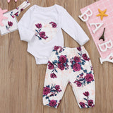 2018 Newborn Toddler Baby Girl Sweet Heart Floral Romper Valentine Leggings Pants Outfits Cute Lovely Set Clothes SS