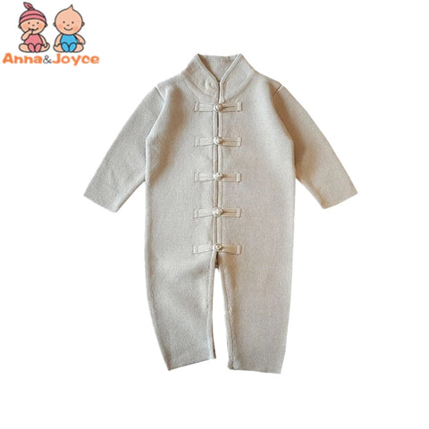 2018 Pure Cotton Baby Clothes Newborns Crawling Clothes Buckle Design Baby Rompers Buckle Design