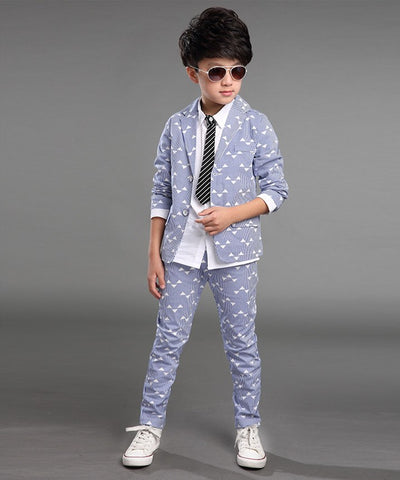 2018 Spring Autumn Gentleman Suit Jackets+Pants Baby Boys Clothes For Kids Designer Childrens Clothing Set 2pcs/set