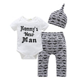 2018 Spring Autumn New Baby Clothes Fashion Design Newborn Baby T-shirts Infant Baby Boys Pants Hat 3pcs Outfits Casual Clothes
