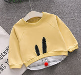 2018 Spring Baby Children Clothing Boys Girls Casual Infants Rabbit Cartoon Pullover Cotton Long Sleeve T-shirt Tops Tee S6200