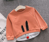 2018 Spring Baby Children Clothing Boys Girls Casual Infants Rabbit Cartoon Pullover Cotton Long Sleeve T-shirt Tops Tee S6200