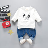 2018 Spring Newborn Baby Kids Outdoor Animal Dog Design Clothes Comfort Unisex Fashion Cotton Clothes for Baby Girls Boys Cloth